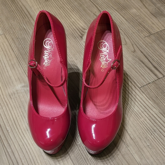 Pleaser Pink/Red Heels - Picture 1 of 8